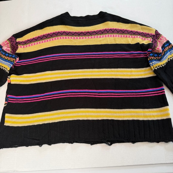 Easel Black Cozy Grandma Core Chic  Multicolor Patterned Sweater Size 1X - Picture 10 of 16